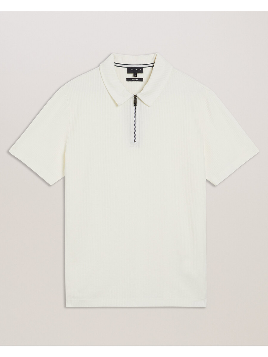 zarkes - polo de manga corta con cremallera normal