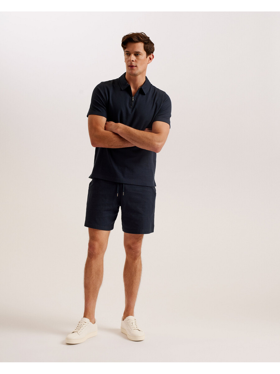 zarkes - polo de manga corta con cremallera normal