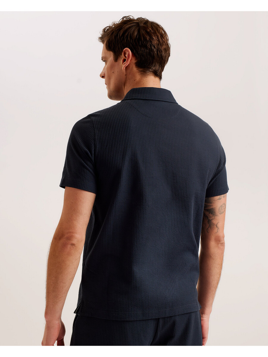 zarkes - polo de manga corta con cremallera normal