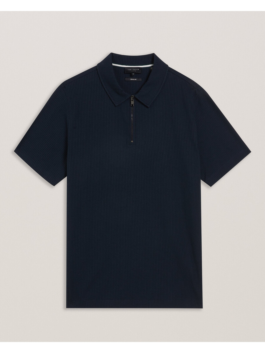 zarkes - polo de manga corta con cremallera normal