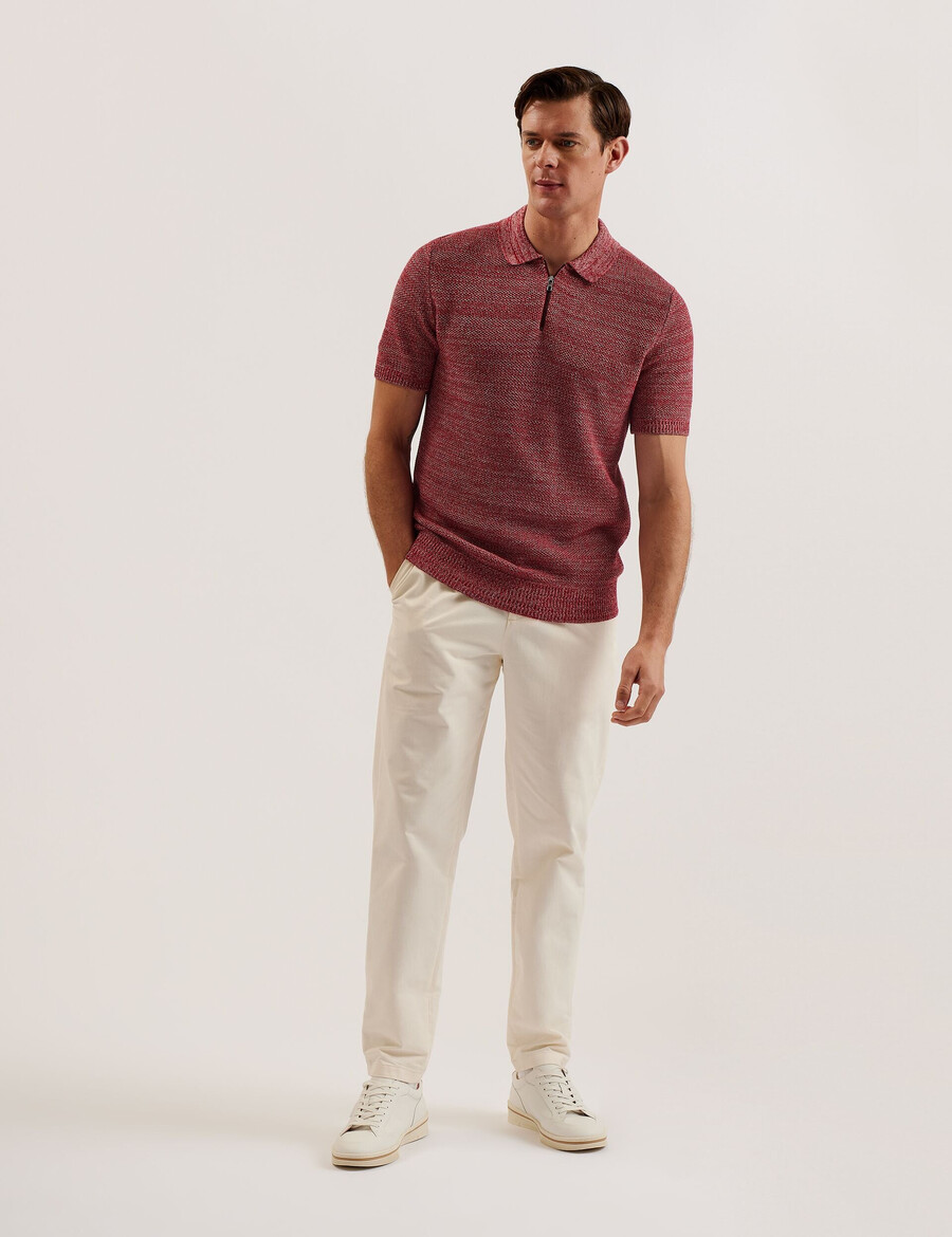 blossam - polo con cuello con cremallera y teñido espacial