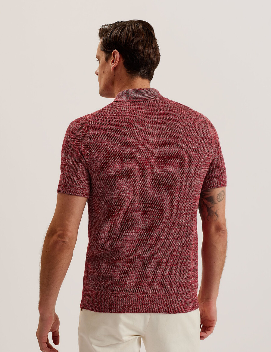 blossam - polo con cuello con cremallera y teñido espacial