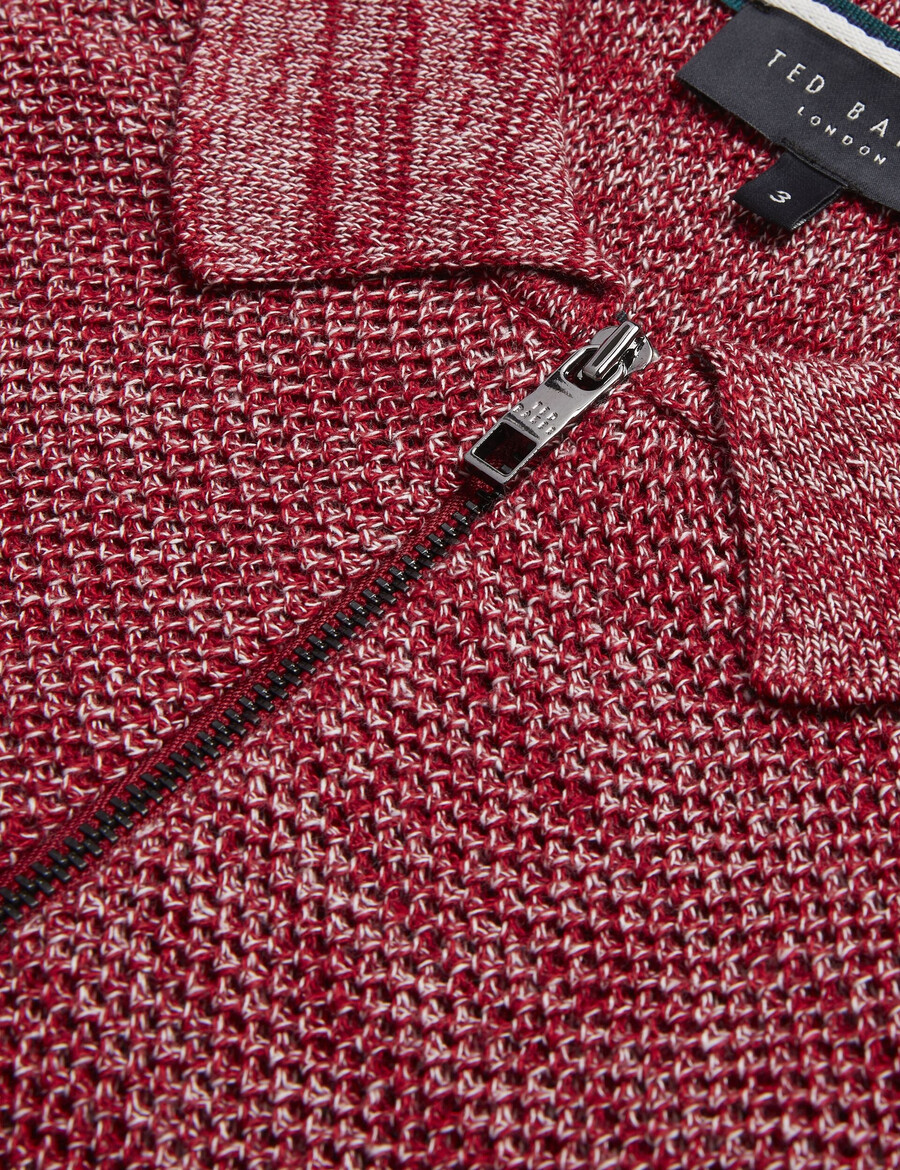 blossam - polo con cuello con cremallera y teñido espacial