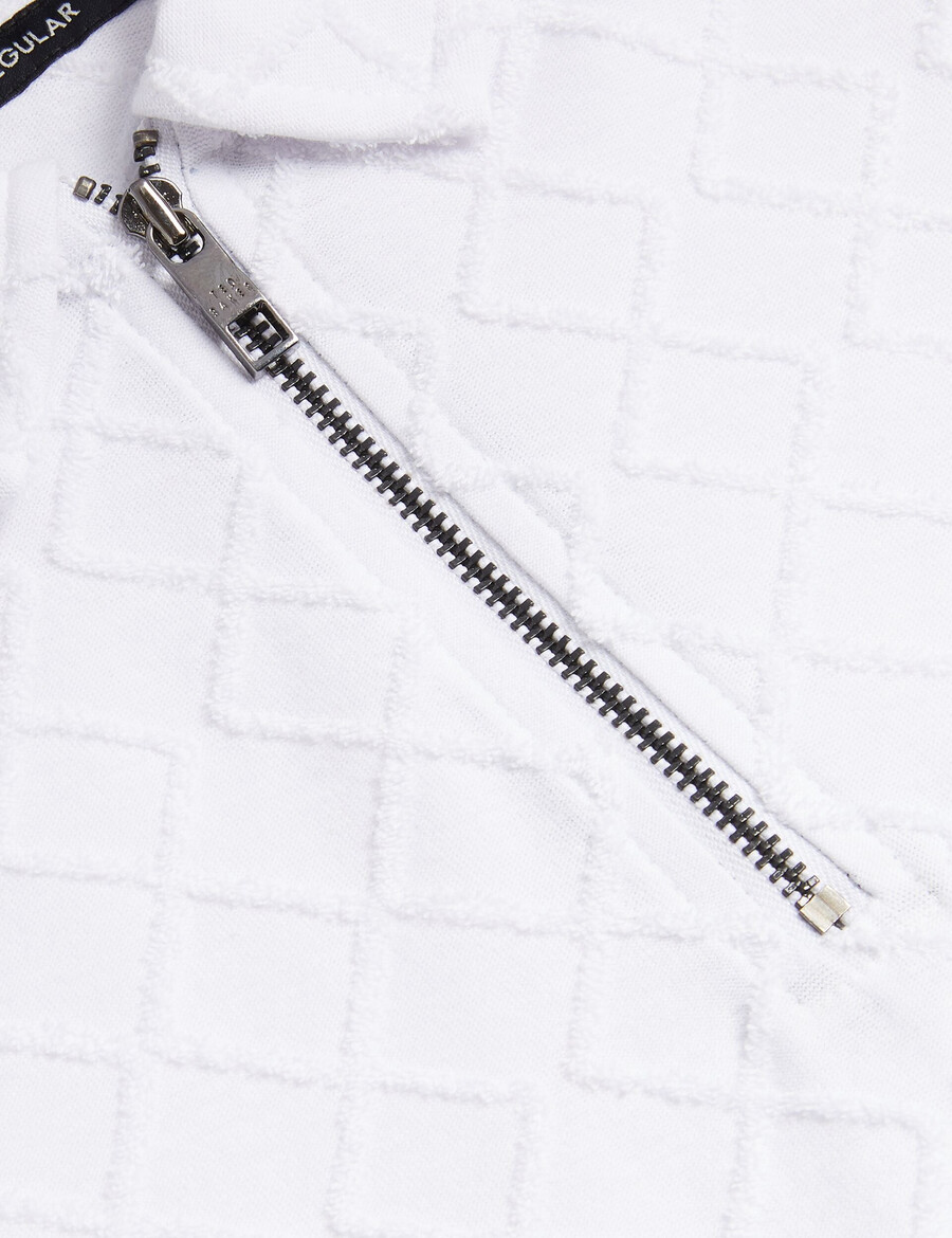 ansom - polo de toalla texturizada con cremallera ss reg