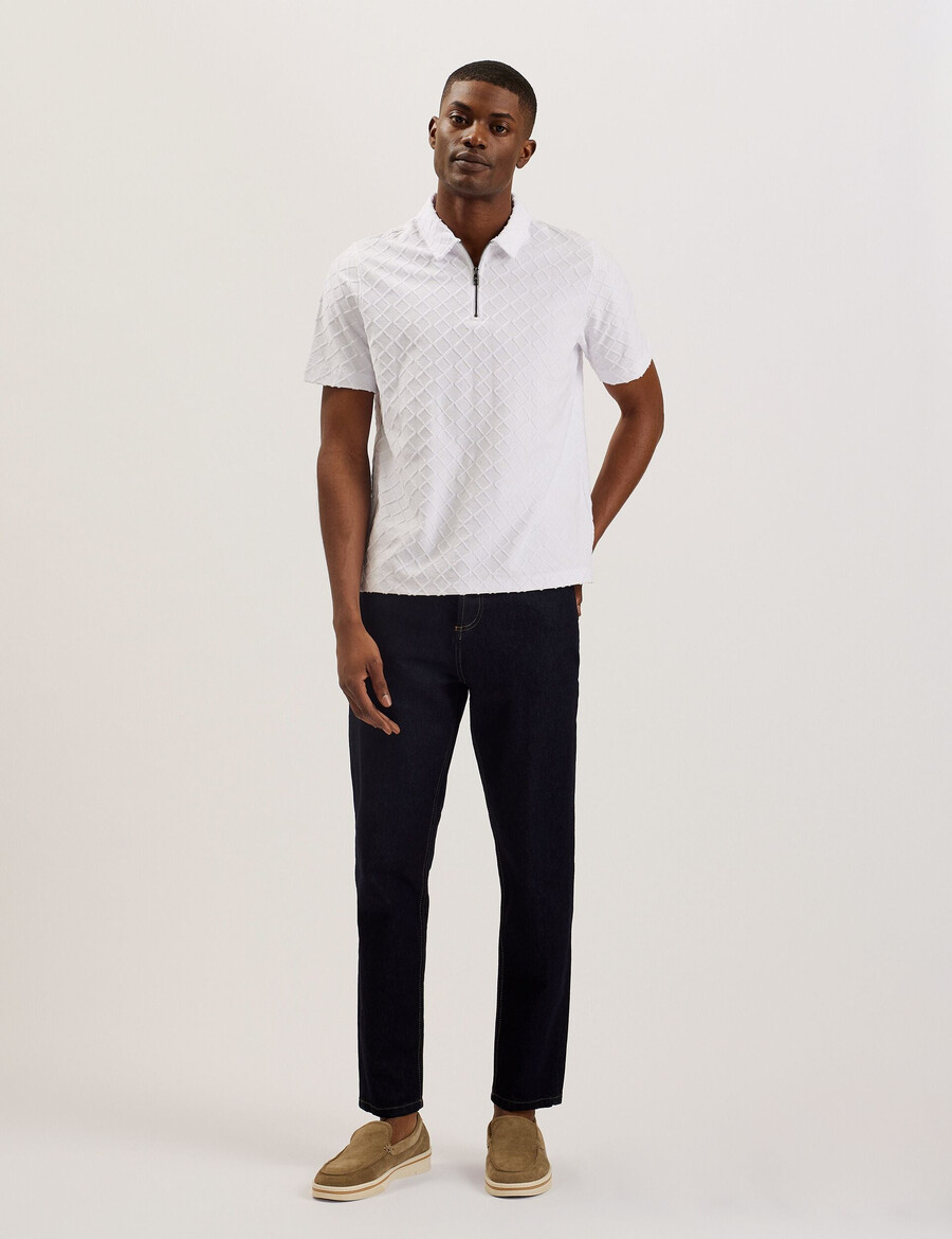 ansom - polo de toalla texturizada con cremallera ss reg