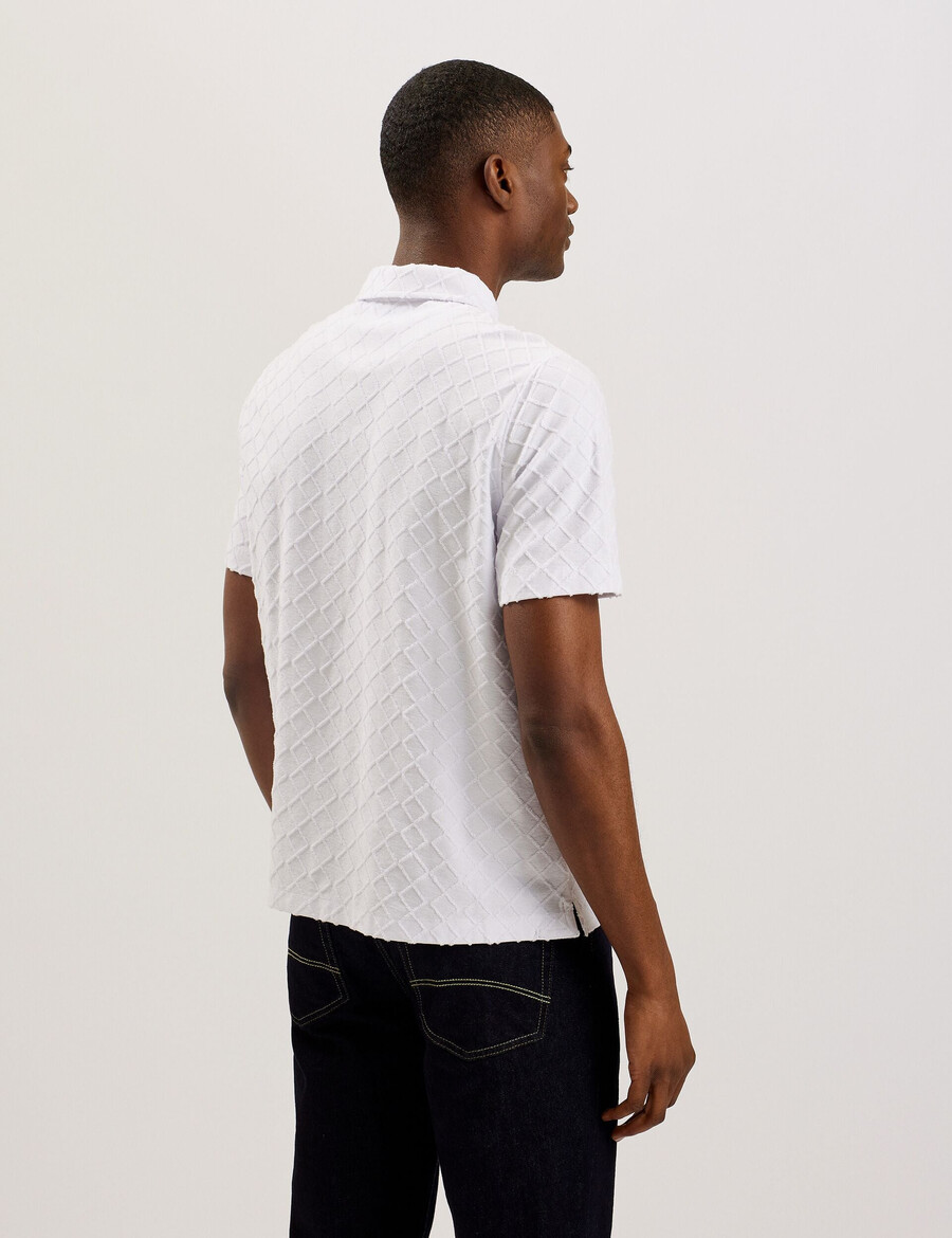ansom - polo de toalla texturizada con cremallera ss reg
