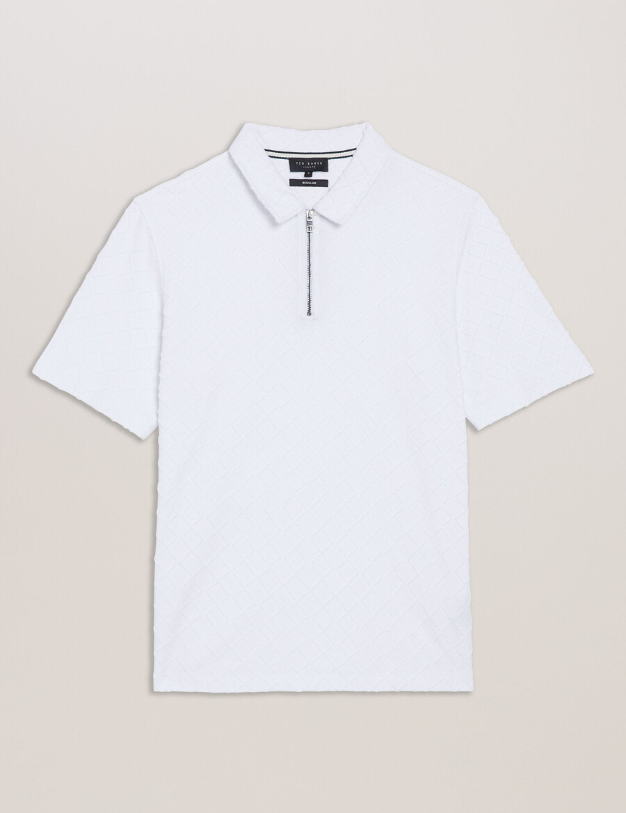 ansom - polo de toalla texturizada con cremallera ss reg