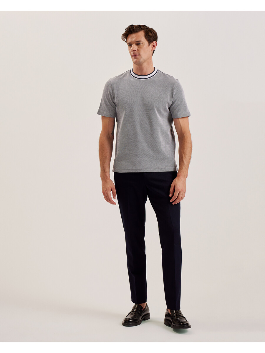 arlon - camiseta de algodón con detalle de rayas texturizadas