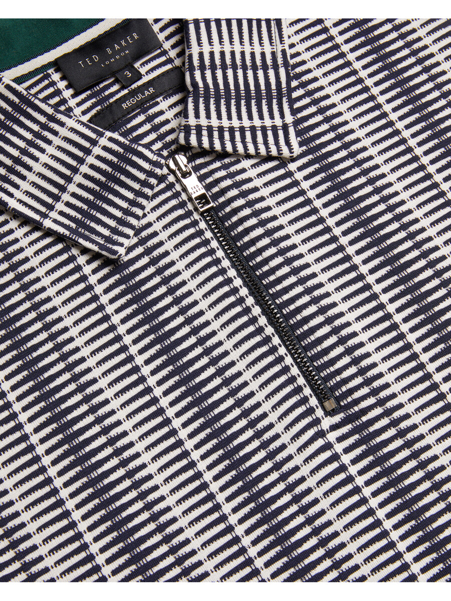 octon - polo con cuello con cremallera y rayas geométricas