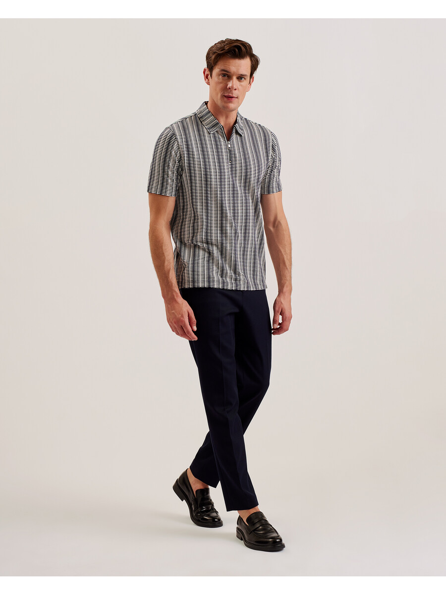 octon - polo con cuello con cremallera y rayas geométricas