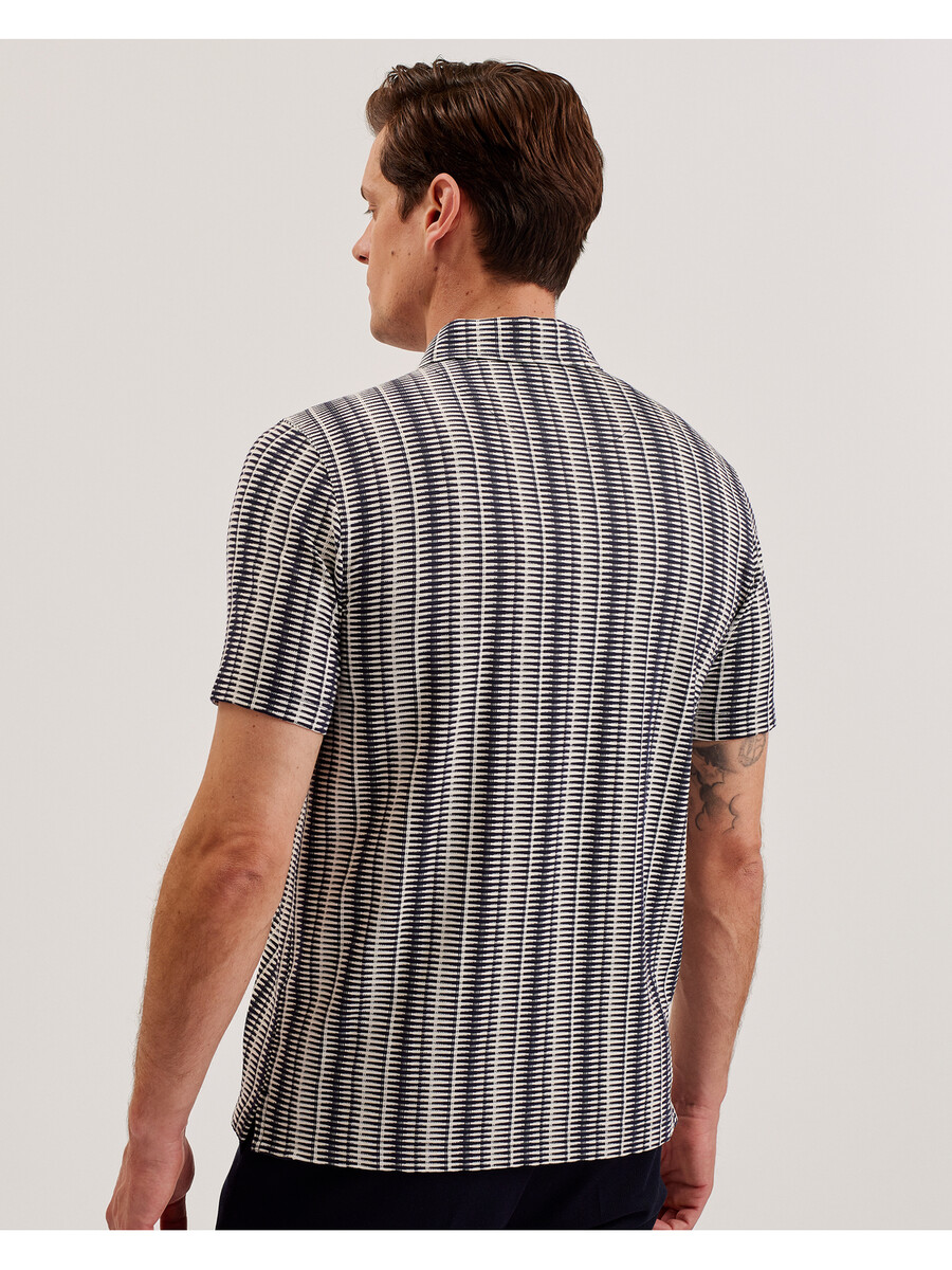 octon - polo con cuello con cremallera y rayas geométricas