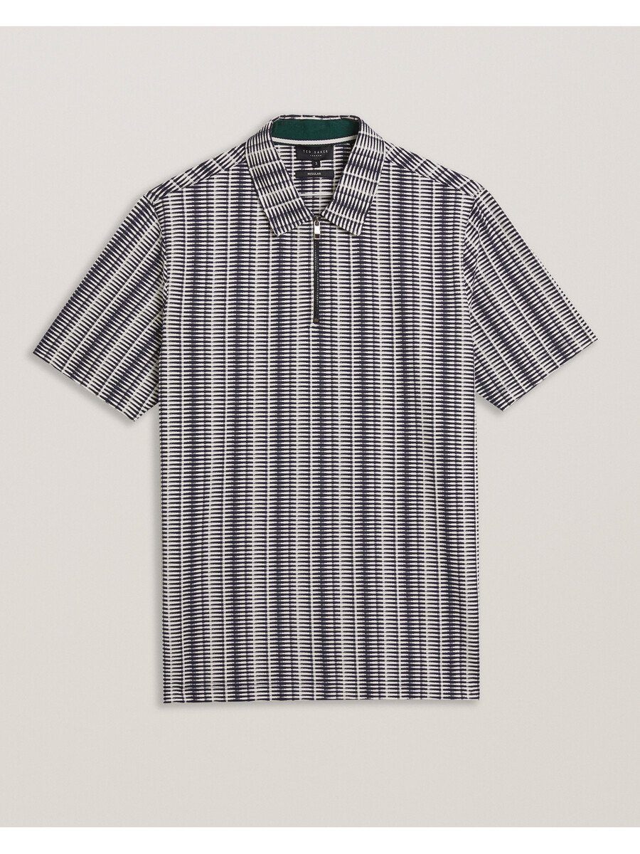 octon - polo con cuello con cremallera y rayas geométricas