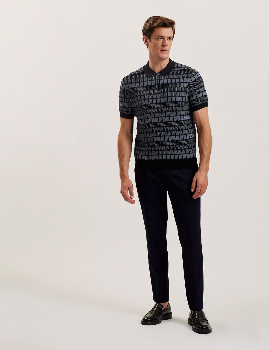 levers - polo con cuello con cremallera y estampado de jacquard ombré