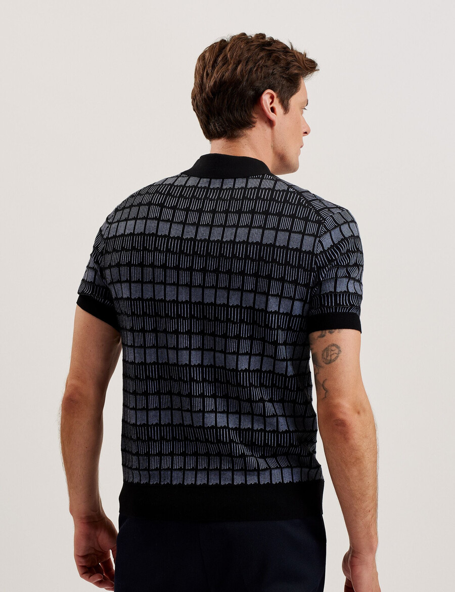 levers - polo con cuello con cremallera y estampado de jacquard ombré