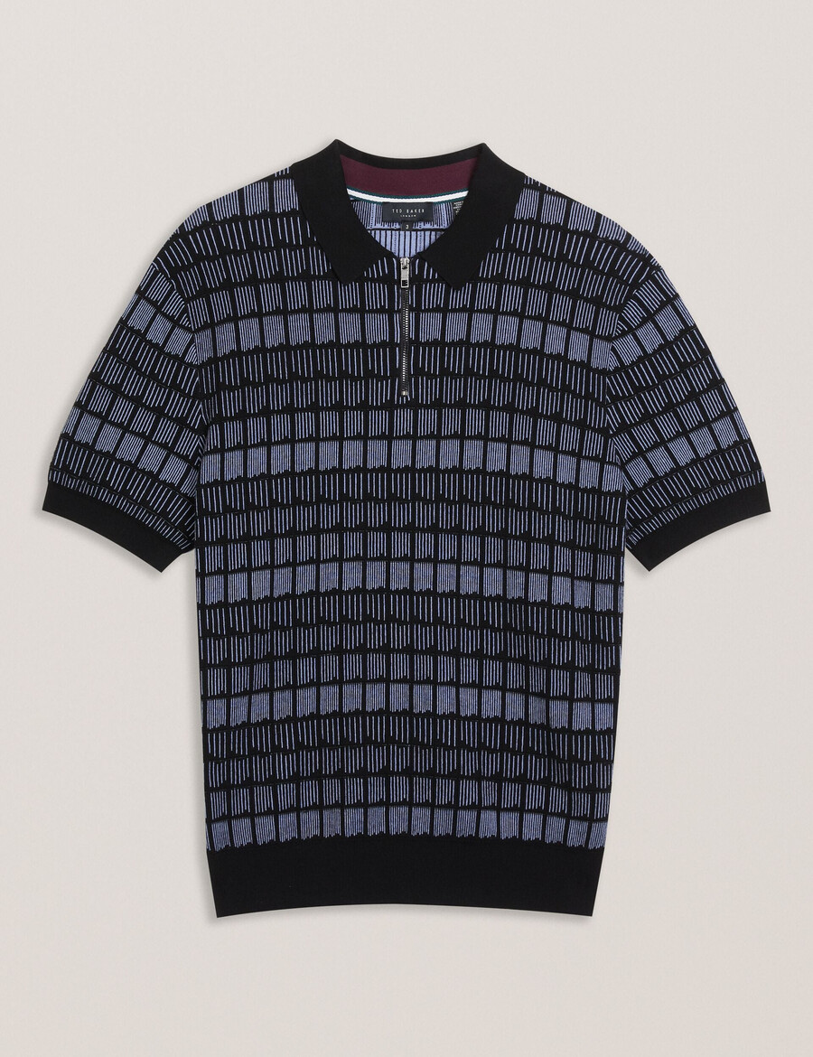 levers - polo con cuello con cremallera y estampado de jacquard ombré
