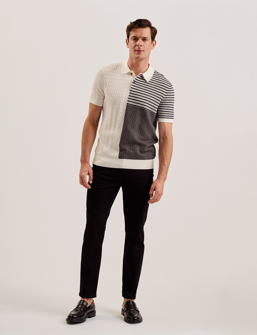 minsta - polo de punto con textura de patchwork