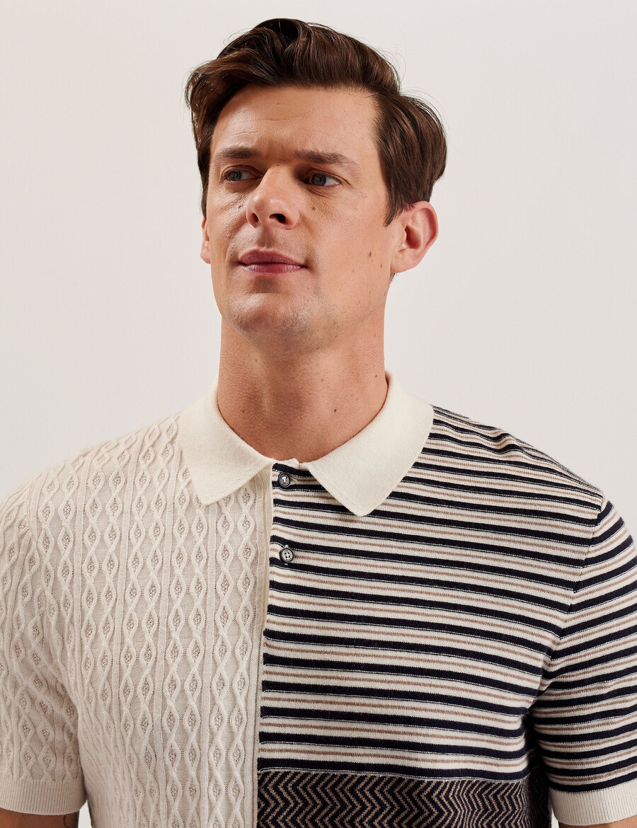 minsta - polo de punto con textura de patchwork