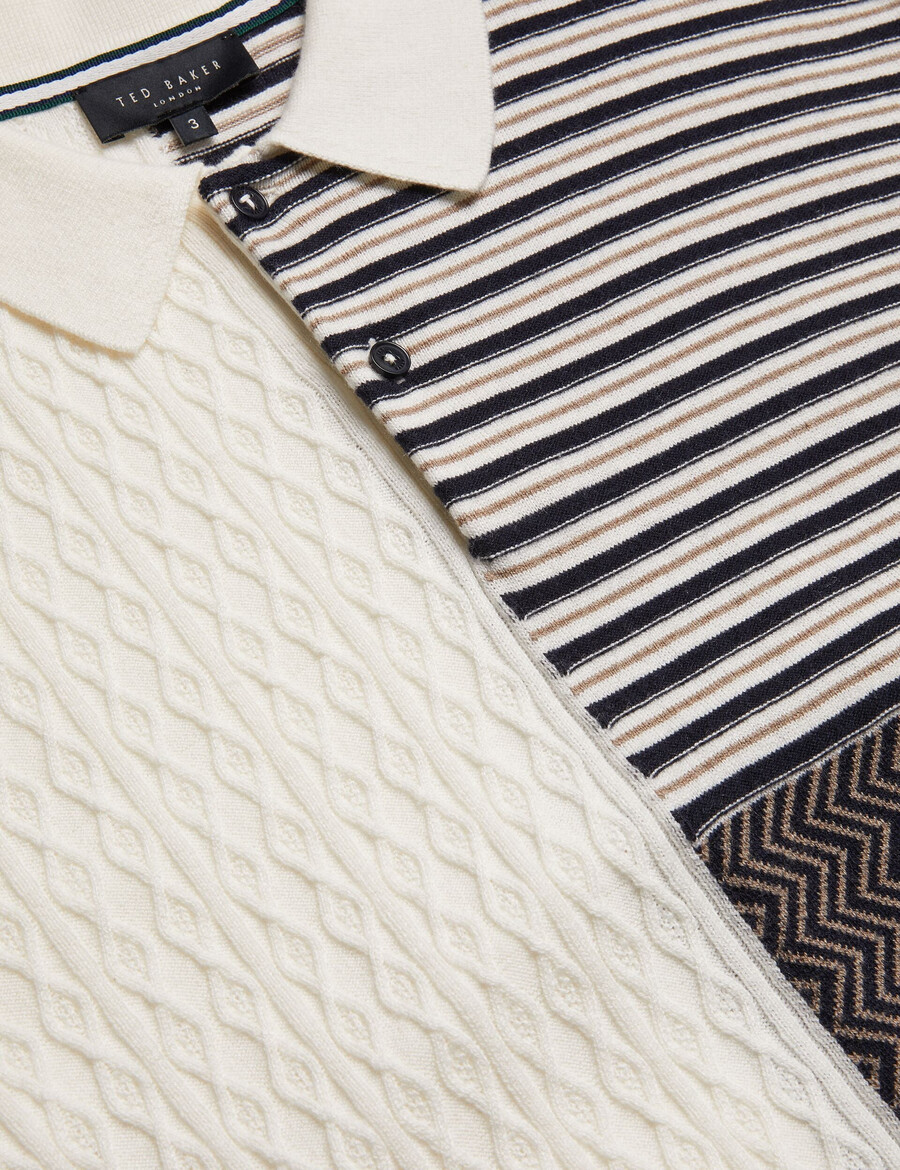 minsta - polo de punto con textura de patchwork