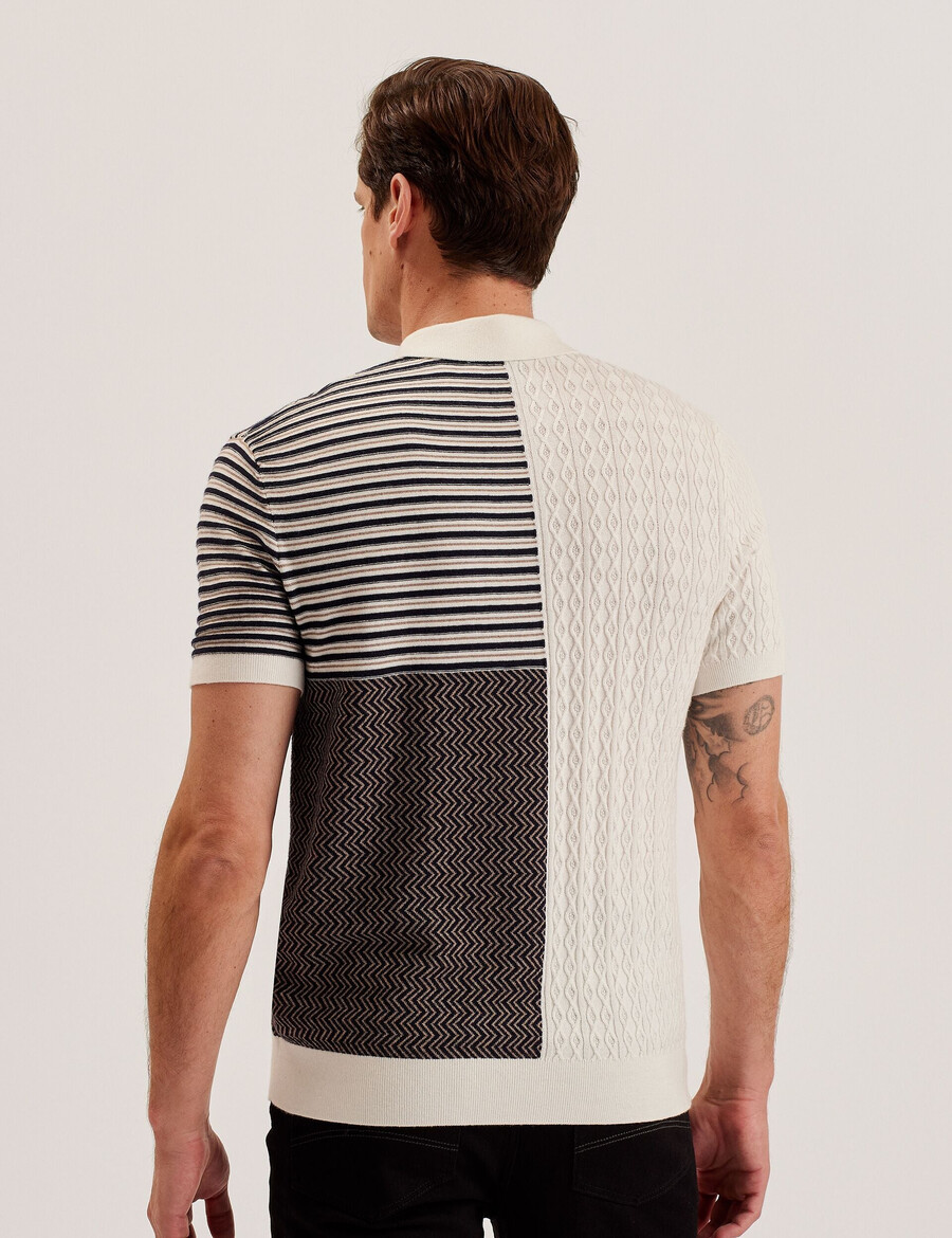 minsta - polo de punto con textura de patchwork