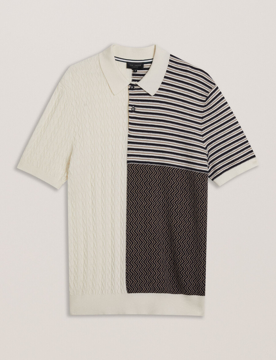 minsta - polo de punto con textura de patchwork
