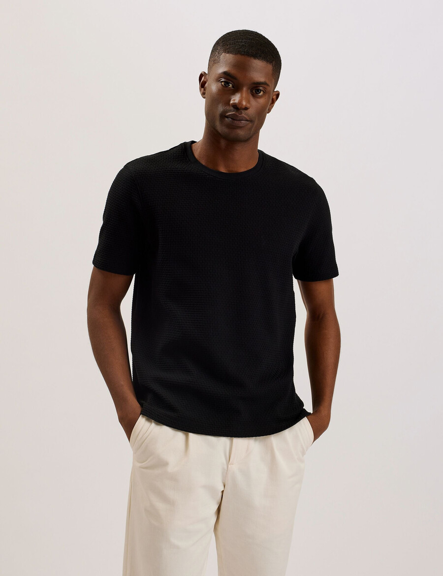 curlys - camiseta texturizada regular ss