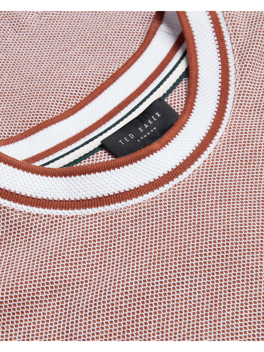 arlon - camiseta de algodón con detalle de rayas texturizadas