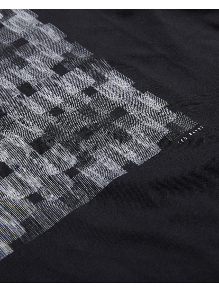 tessman - camiseta de algodón con cuello redondo y estampado de cuadros