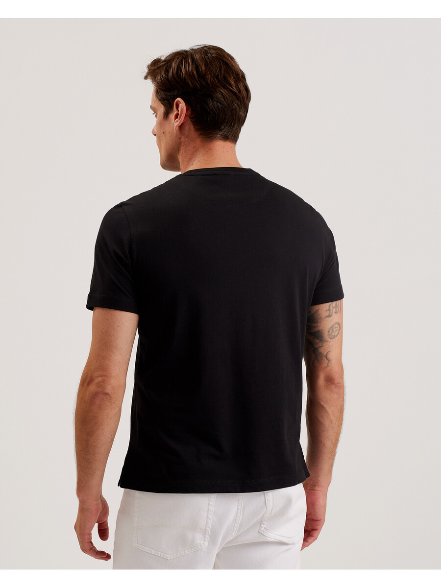 tessman - camiseta de algodón con cuello redondo y estampado de cuadros