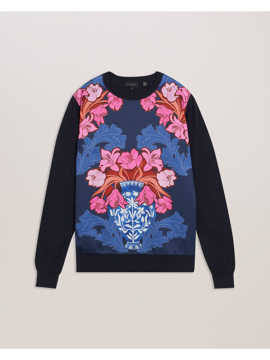 teanha - jersey estampado con frente tejido