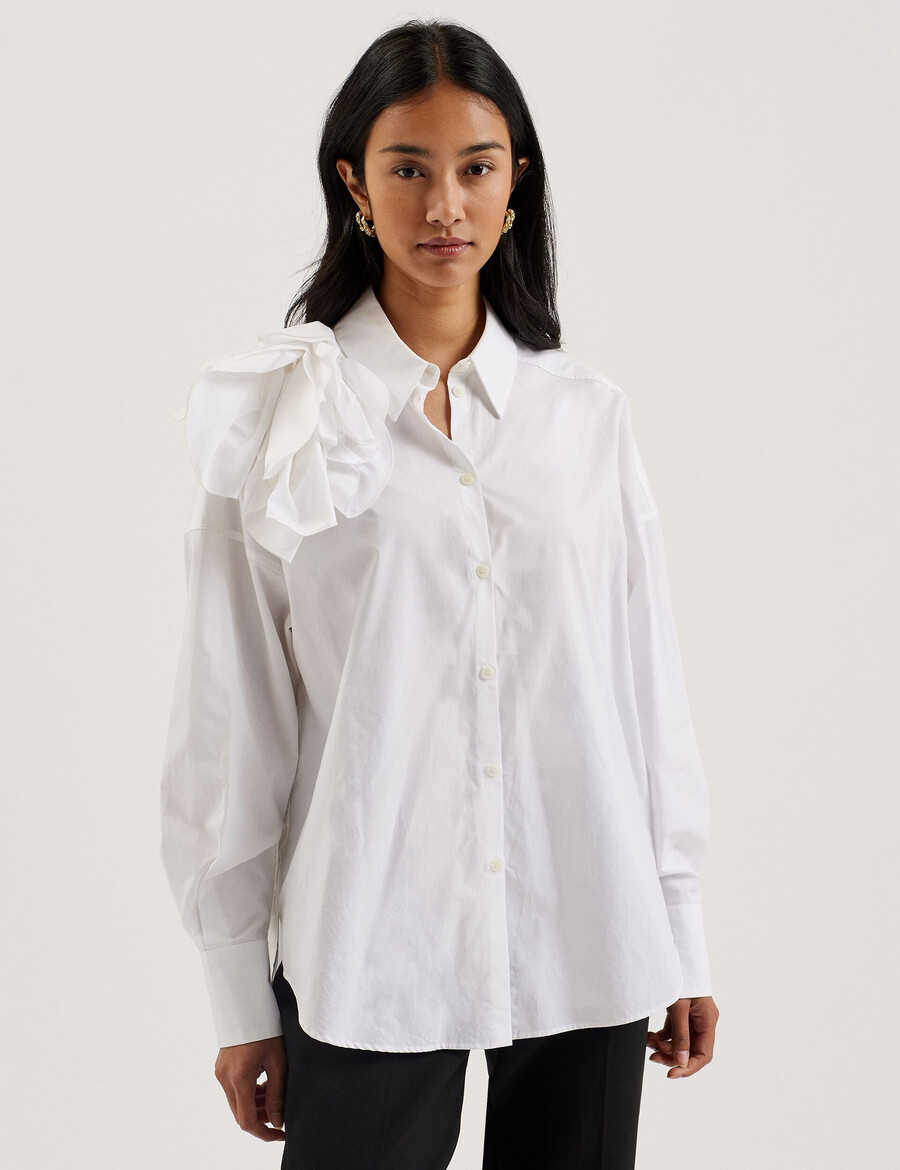 allai - camisa de algodón con detalle de corpiño extragrande