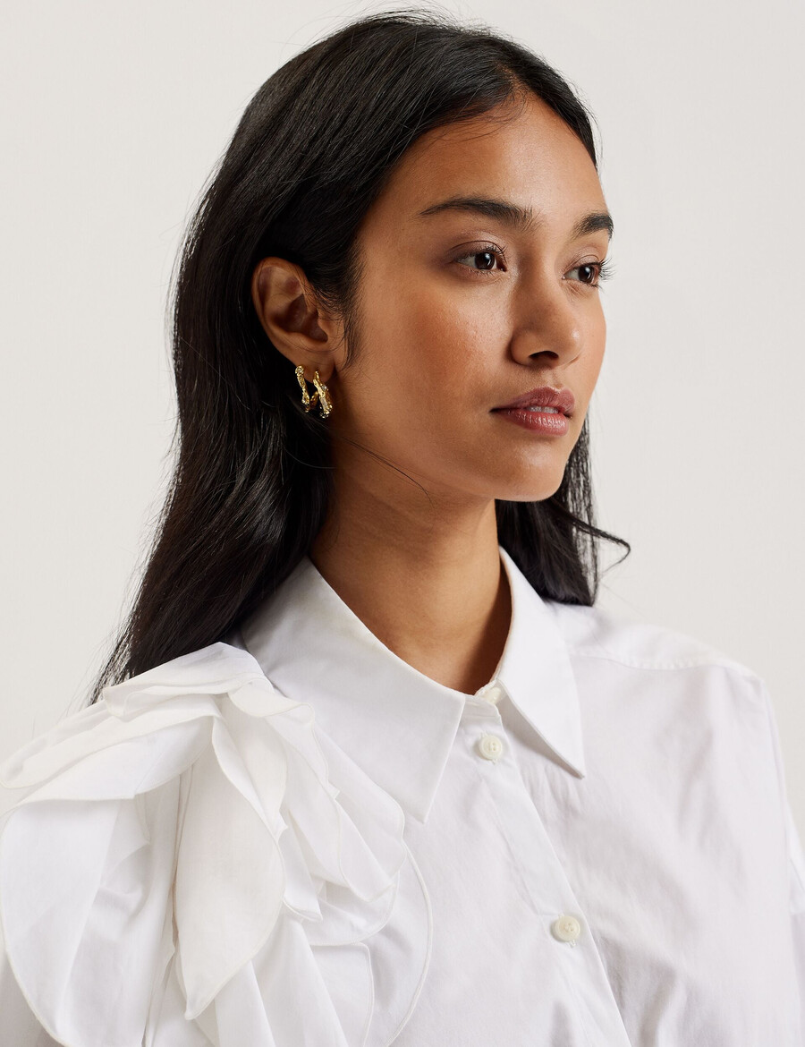 allai - camisa de algodón con detalle de corpiño extragrande